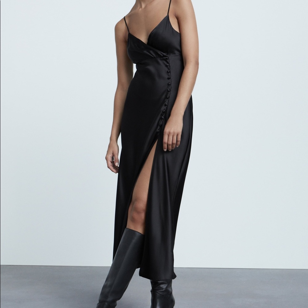 Satin Lingerie Style Dress - Zara